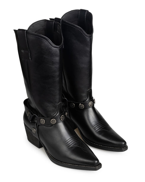 Bota Negra Vaquera Estoperoles 351903